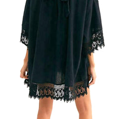 Tunica Rochie de plaja aerisita usoara si delicata culoare Neagra Universala