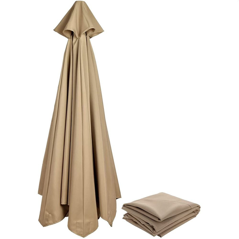 Umbrela de gradina diametru 300 cm suport tip picior reglabila impermeabila cadru otel tan