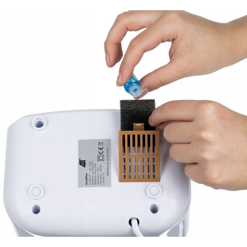 Umidificator ultrasunete cu ionizator aromaterapie panou tactil telecomanda 3 uleiuri esentiale incluse