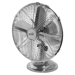 Ventilator de Birou Cromat cu 3 viteze si palete metalice Home