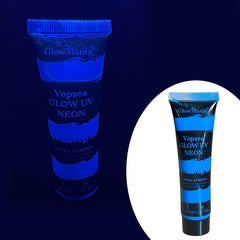 Vopsea glow uv albastru neon formula non-toxica pentru body painting recipient 25 ml