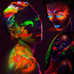 Vopsea glow uv neon rosie pentru machiaj fata si corp 25 ml