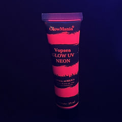 Vopsea glow uv neon roz pentru body painting pe baza de apa cantitate 25 ml