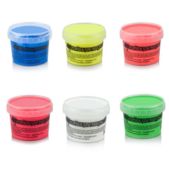 Vopsea uv neon colorata set 6 nuante recipient 750 g