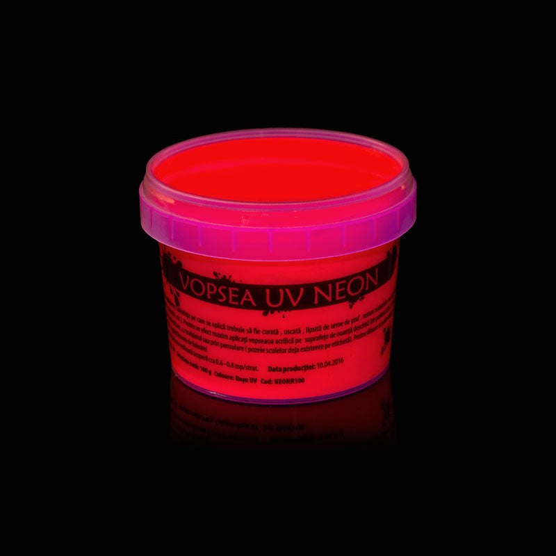 Vopsea UV Neon Rosu Fostofescenta Recipient 100 g